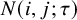 upper N left parenthesis i comma j semicolon tau right parenthesis