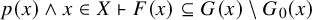 p left parenthesis x right parenthesis and x element of upper X right tack upper F left parenthesis x right parenthesis subset of or equal to upper G left parenthesis x right parenthesis minus upper G 0 left parenthesis x right parenthesis