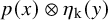 p left parenthesis x right parenthesis circled times eta Subscript normal k Baseline left parenthesis y right parenthesis