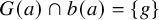 upper G left parenthesis a right parenthesis intersection b left parenthesis a right parenthesis equals StartSet g EndSet