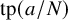tp left parenthesis a divided by upper N right parenthesis