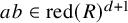 a b element of red left parenthesis upper R right parenthesis Superscript d plus 1