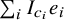 sigma summation Underscript i Endscripts upper I Subscript c Sub Subscript i Baseline e Subscript i