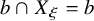 b intersection upper X Subscript xi Baseline equals b