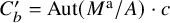 upper C prime Subscript b Baseline equals upper A u t left parenthesis upper M Superscript normal a Baseline divided by upper A right parenthesis dot c