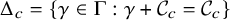 normal upper Delta Subscript c Baseline equals StartSet gamma element of normal upper Gamma colon gamma plus script upper C Subscript c Baseline equals script upper C Subscript c Baseline EndSet
