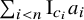 sigma summation Underscript i less than n Endscripts normal upper I Subscript c Sub Subscript i Baseline a Subscript i