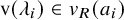 v left parenthesis lamda Subscript i Baseline right parenthesis element of v Subscript upper R Baseline left parenthesis a Subscript i Baseline right parenthesis