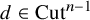d element of upper C u t Superscript n minus 1