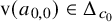 normal v left parenthesis a Subscript 0 comma 0 Baseline right parenthesis element of normal upper Delta Subscript c 0