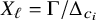 upper X Subscript script l Baseline equals normal upper Gamma divided by normal upper Delta Subscript c Sub Subscript i