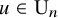 u element of normal upper U Subscript n