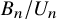 upper B Subscript n Baseline divided by upper U Subscript n