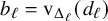 b Subscript script l Baseline equals normal v Subscript normal upper Delta Sub Subscript script l Baseline left parenthesis d Subscript script l Baseline right parenthesis