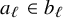 a Subscript script l Baseline element of b Subscript script l