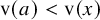 normal v left parenthesis a right parenthesis less than normal v left parenthesis x right parenthesis