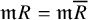 German m upper R equals German m upper R overbar