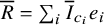 upper R overbar equals sigma summation Underscript i Endscripts upper I overbar Subscript c Sub Subscript i Baseline e Subscript i