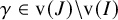 gamma element of normal v left parenthesis upper J right parenthesis minus normal v left parenthesis upper I right parenthesis