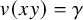 v left parenthesis x y right parenthesis equals gamma