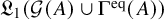 German upper L 1 left parenthesis script upper G left parenthesis upper A right parenthesis union normal upper Gamma Superscript eq Baseline left parenthesis upper A right parenthesis right parenthesis