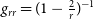 g Subscript normal r normal r Baseline equals left parenthesis 1 minus StartFraction 2 Over r EndFraction right parenthesis Superscript negative 1