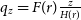 q Subscript z Baseline equals upper F left parenthesis r right parenthesis StartFraction z Over upper H left parenthesis r right parenthesis EndFraction