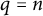 q equals n