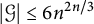 StartAbsoluteValue script upper G EndAbsoluteValue less than or equals 6 n Superscript 2 n divided by 3