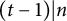 left parenthesis t minus 1 right parenthesis vertical bar n