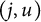 left parenthesis j comma u right parenthesis