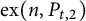 ex left parenthesis n comma upper P Subscript t comma 2 Baseline right parenthesis