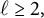 script l greater than or equals 2 comma