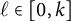 script l element of left bracket 0 comma k right bracket