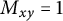 upper M Subscript x y Baseline equals 1