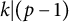 k vertical bar left parenthesis p minus 1 right parenthesis