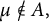 mu not an element of upper A comma
