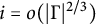 i equals o left parenthesis StartAbsoluteValue normal upper Gamma EndAbsoluteValue Superscript 2 divided by 3 Baseline right parenthesis