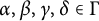 alpha comma beta comma gamma comma delta element of normal upper Gamma