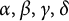 alpha comma beta comma gamma comma delta