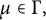 mu element of normal upper Gamma comma