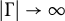 StartAbsoluteValue normal upper Gamma EndAbsoluteValue right arrow infinity