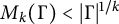 upper M Subscript k Baseline left parenthesis normal upper Gamma right parenthesis less than StartAbsoluteValue normal upper Gamma EndAbsoluteValue Superscript 1 divided by k