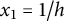 x 1 equals 1 divided by h