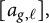 left bracket a Subscript g comma script l Baseline right bracket comma