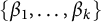StartSet beta 1 comma ellipsis comma beta Subscript k Baseline EndSet