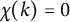 chi left parenthesis k right parenthesis equals 0