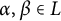 alpha comma beta element of upper L
