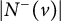 StartAbsoluteValue upper N Superscript minus Baseline left parenthesis v right parenthesis EndAbsoluteValue