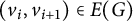 left parenthesis v Subscript i Baseline comma v Subscript i plus 1 Baseline right parenthesis element of upper E left parenthesis upper G right parenthesis